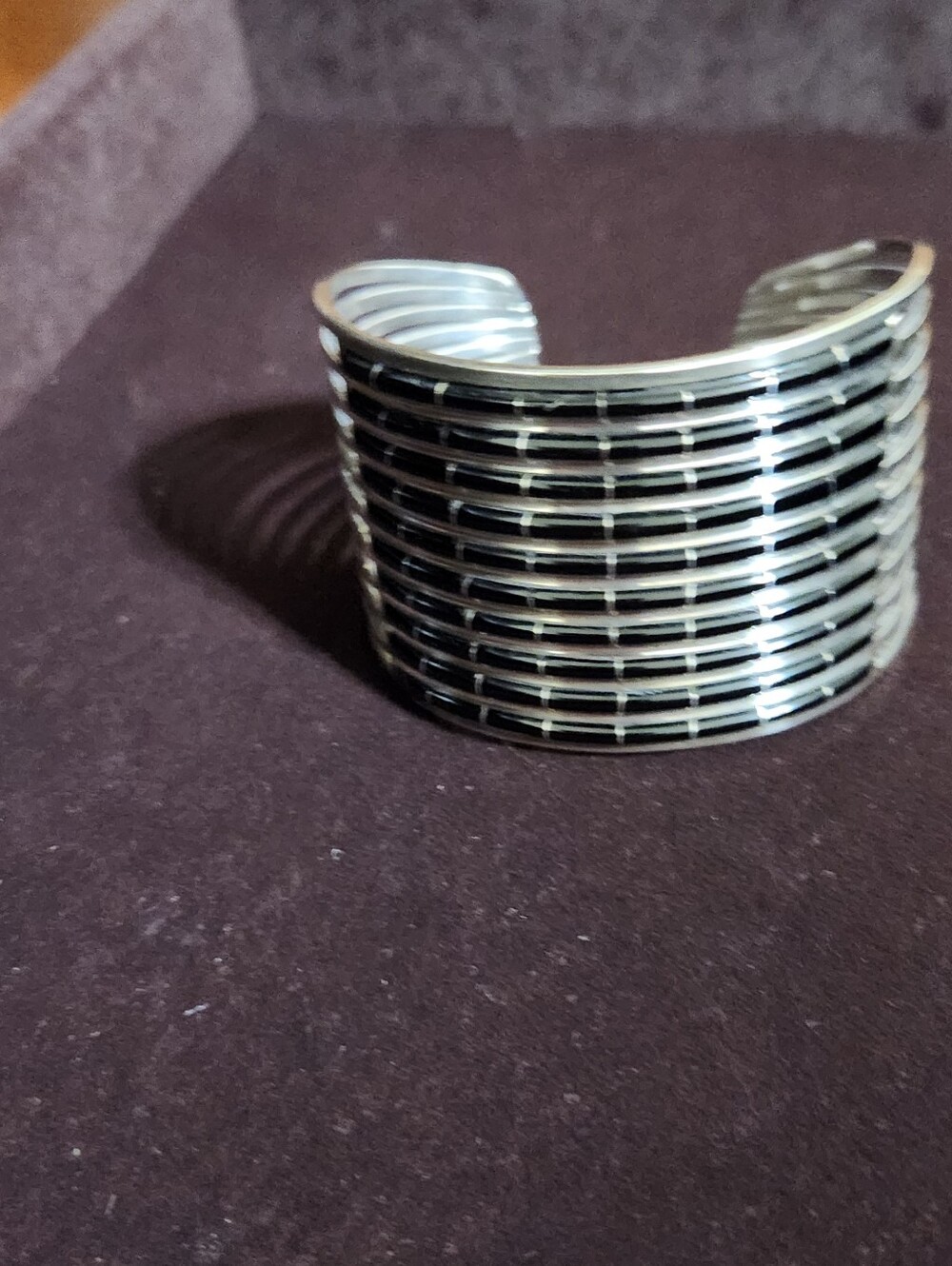 Sterling and Onyx Cuff Bracelet